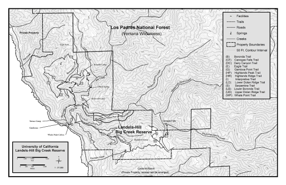 Big Creek Reserve Trailmap - Big Sur, California