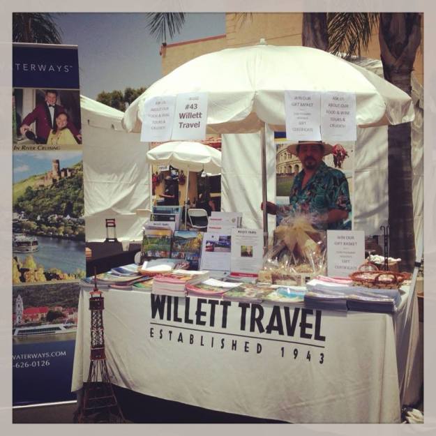 Wearing the Hawaiian Shirt & Panama Hat! Working our table at the LA WineFest in Hollywood 2013. (Thanks Debrah!)
