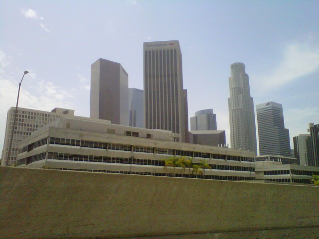 Downtown Los Angeles from the 110 Freeway (copyright 2013 JoshWillTravel)