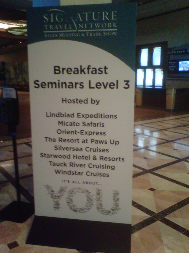 Breakfast Seminars at the MGM Grand (copyright 2013 JoshWillTravel)