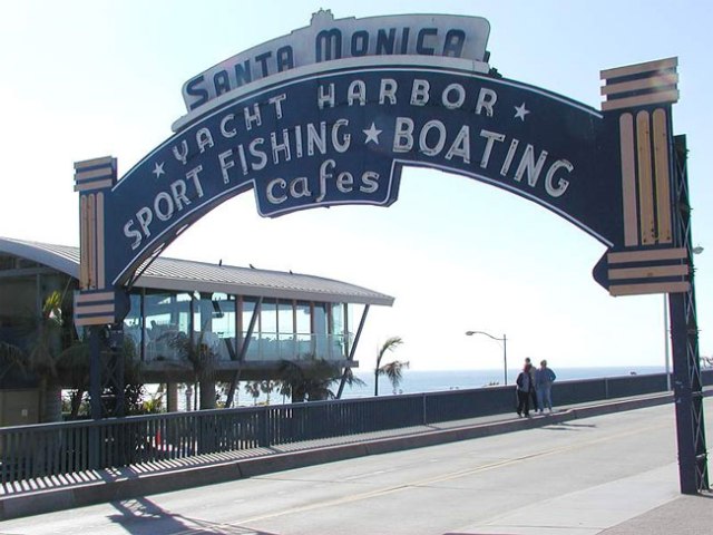 Santa Monica Pier Sign at Ocean Blvd