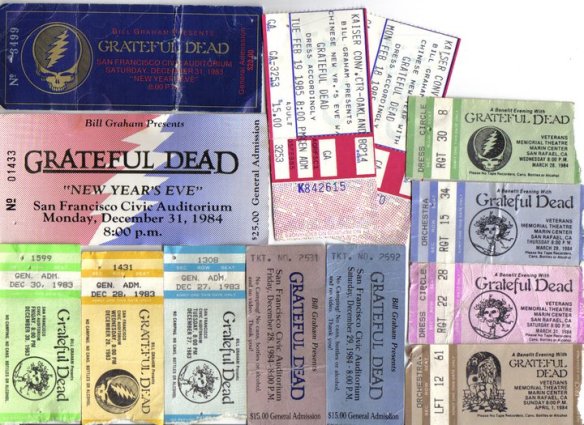 Grateful Dead ticket stubs (copyright 2010 JoshWillTravel)